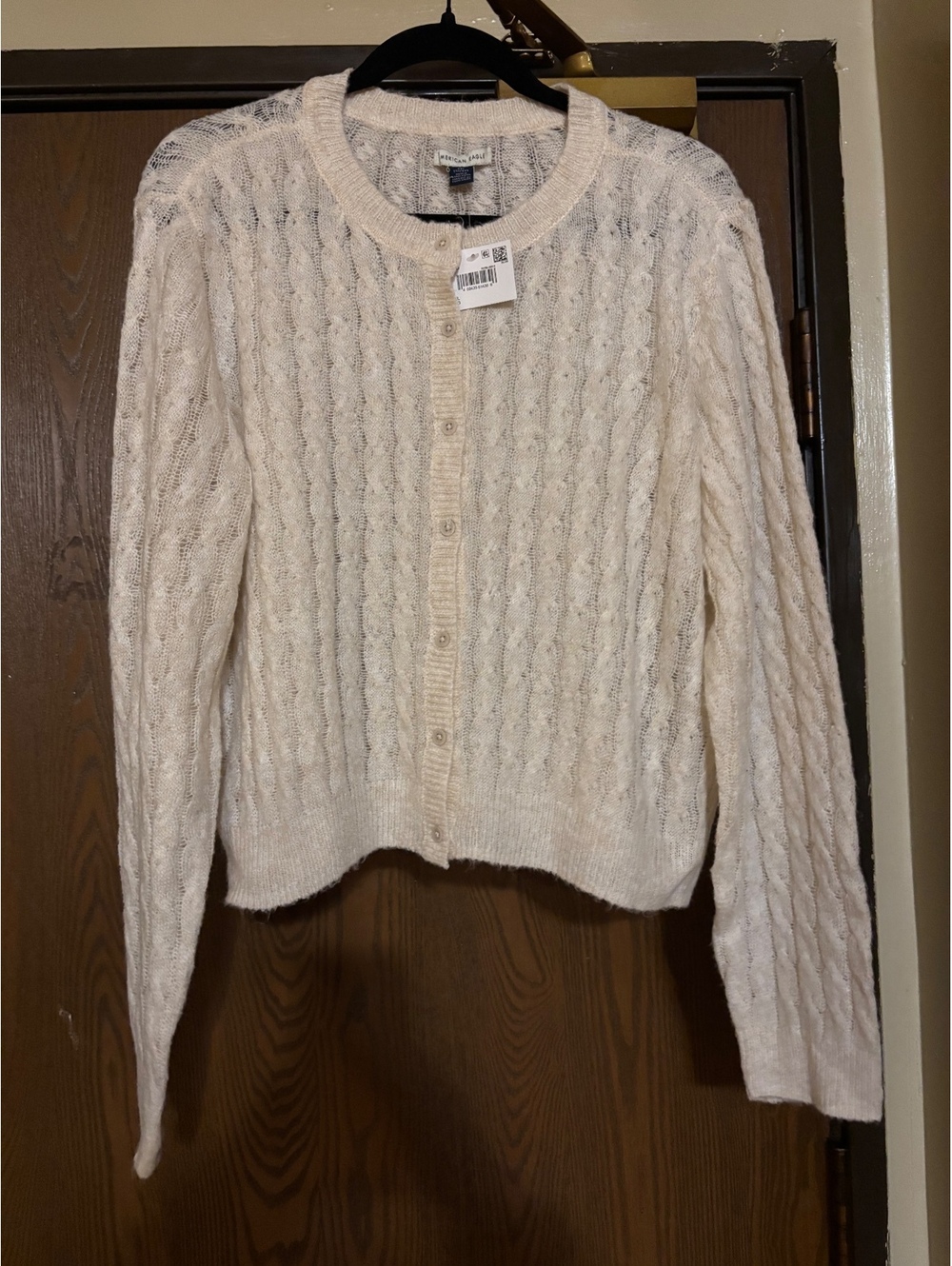 NWT American Eagle Cream Fall Preppy Cardigan Sweater